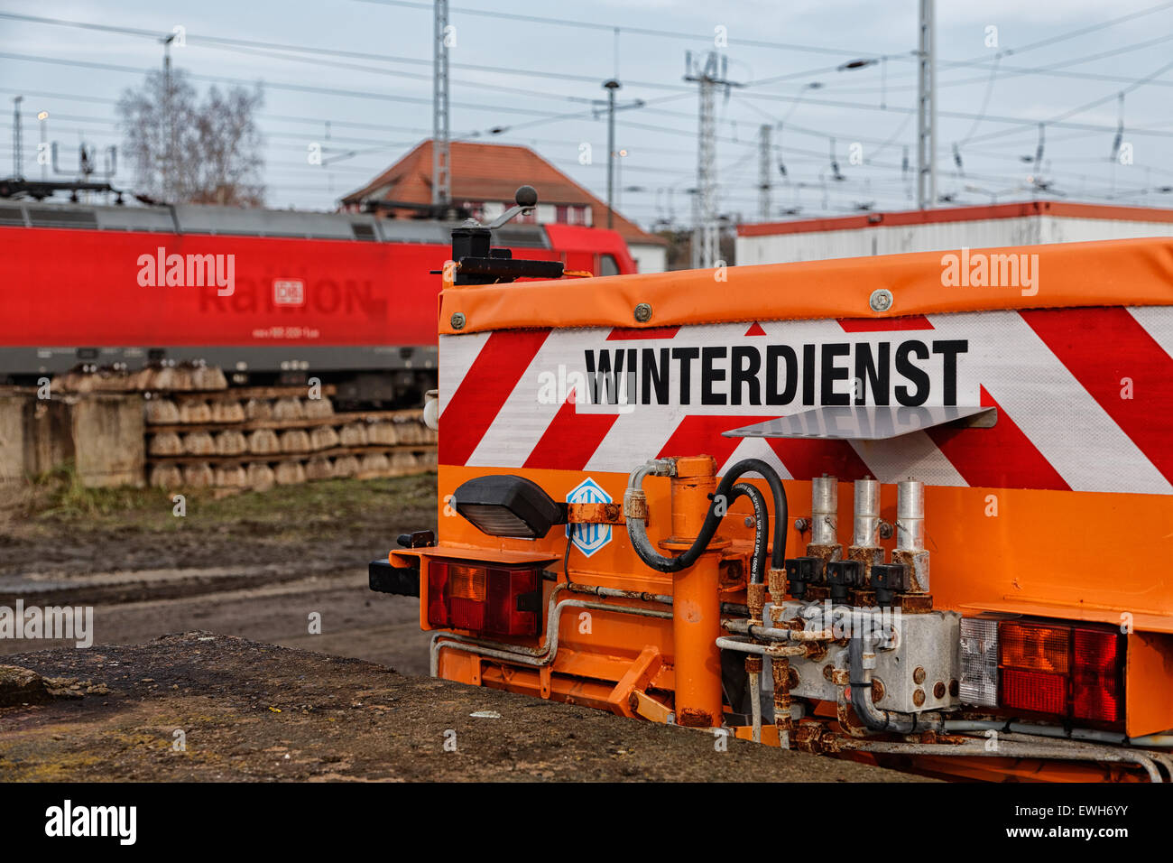 Neuseddin, Deutschland, Deutsche Bahn Wintervorbereitung Stockfoto