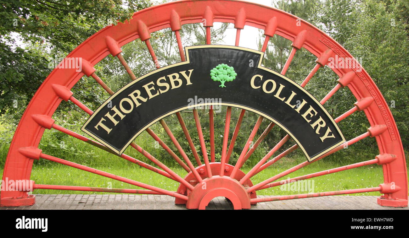 Der Eingang zum Thoresby Zeche, Nottinghamshire Grube im Besitz von britische Kohle, die geplant ist, die Produktion im Jahr 2015 einzustellen Stockfoto