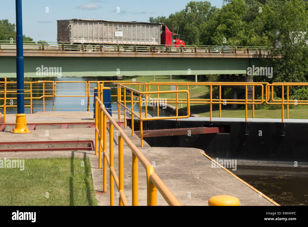 Sperre für den Erie-Kanal an Makedonien NY USA. Stockfoto