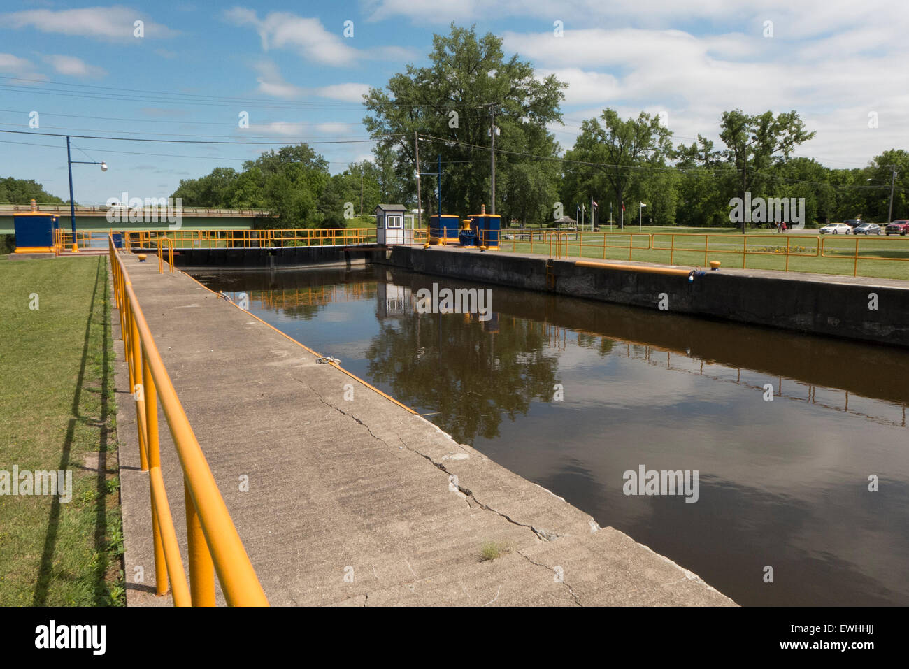 Sperre für den Erie-Kanal an Makedonien NY USA. Stockfoto