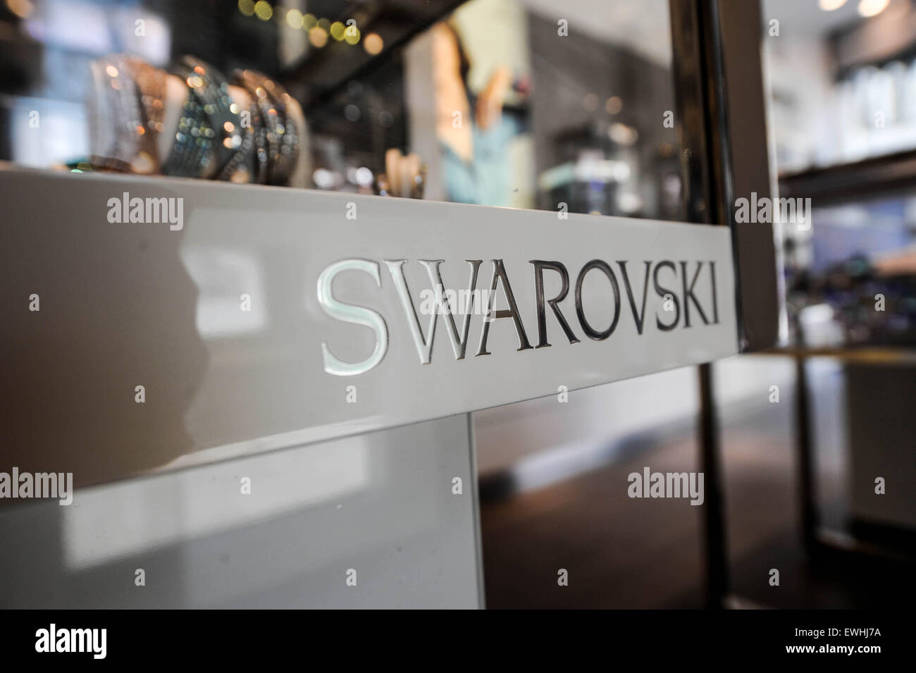 Swarovski Store in Málaga Spanien. Tienda Swarovski de Málaga, España. Stockfoto