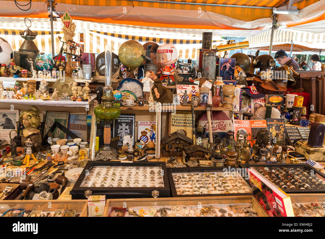 Flea Market befindet sich vor Barcelona Kathedrale, Katalonien, Spanien Stockfoto