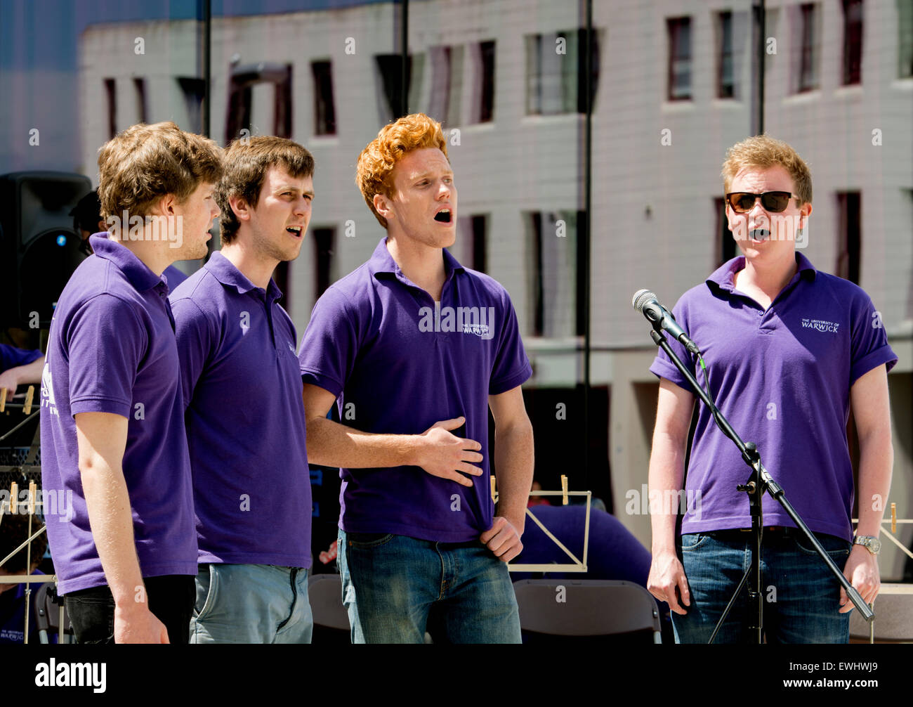 Warwick University Bigband Barbershop-Quartett Stockfoto