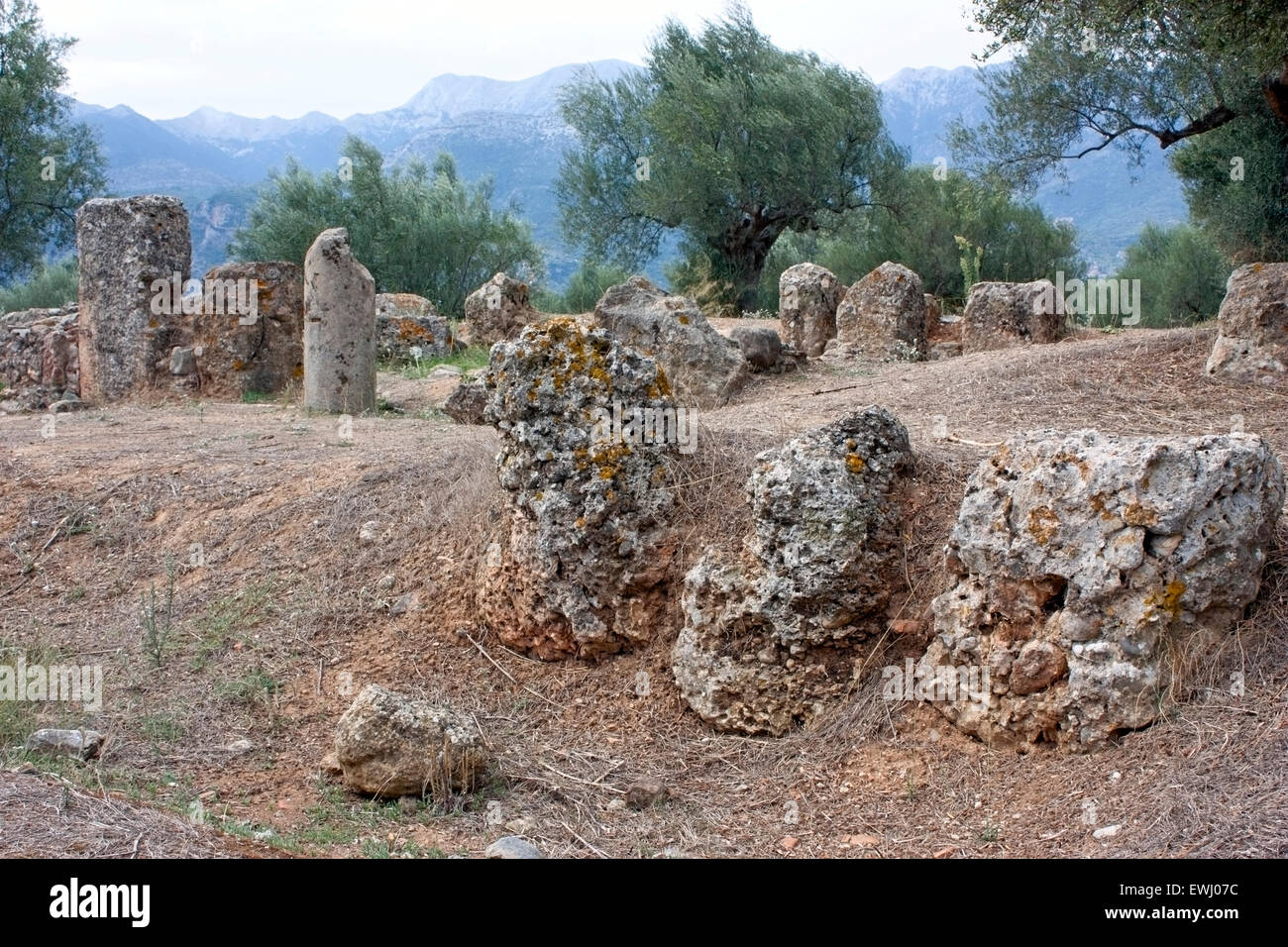 Ruinen des antiken Sparta, Peloponnes, Griechenland. Stockfoto