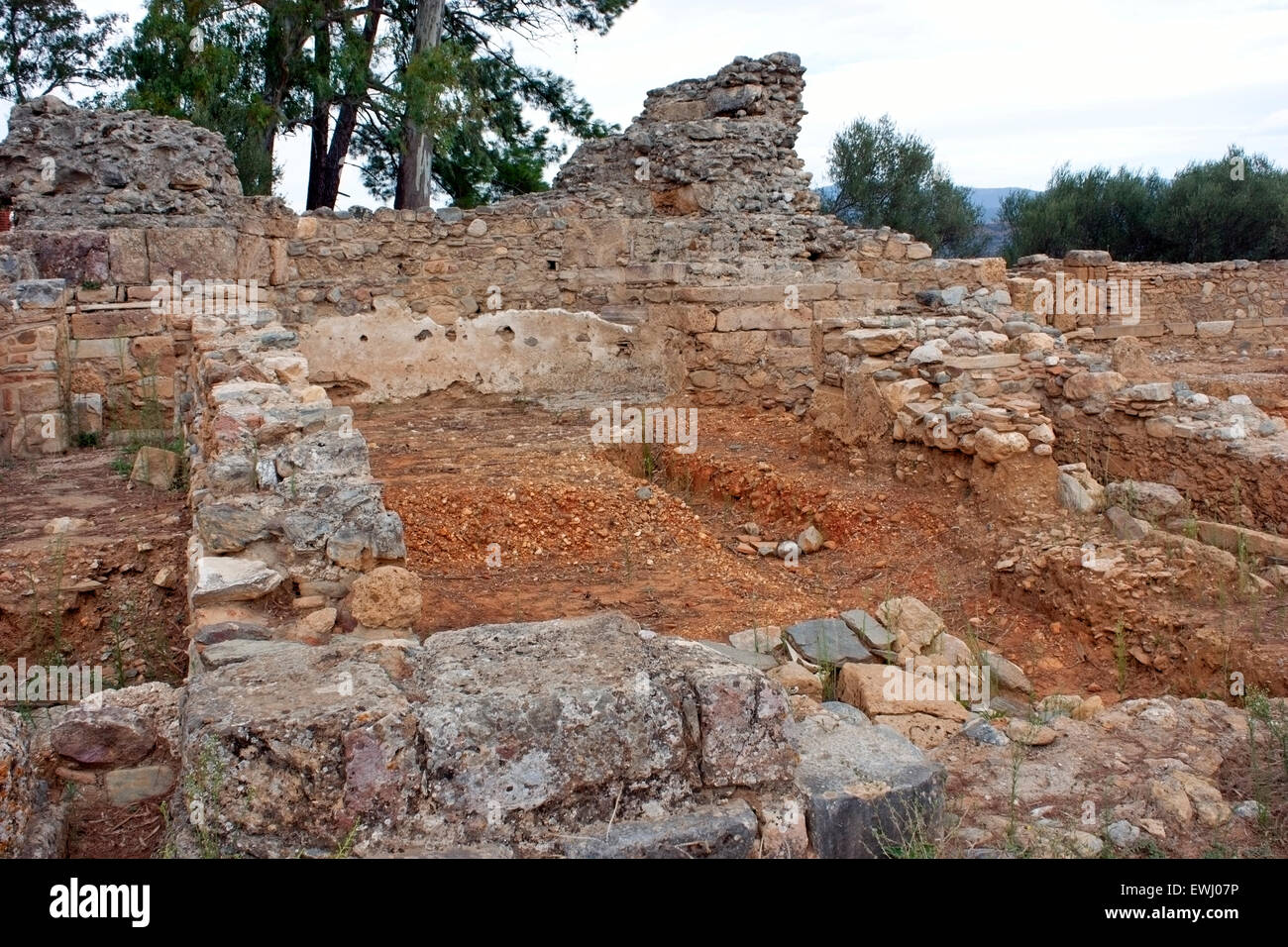 Ruinen des antiken Sparta, Peloponnes, Griechenland. Stockfoto