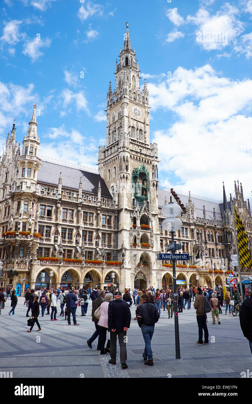 Neues Rathaus, Neustadt Halle Marienplatz Main Quadrat Bayern München Stockfoto