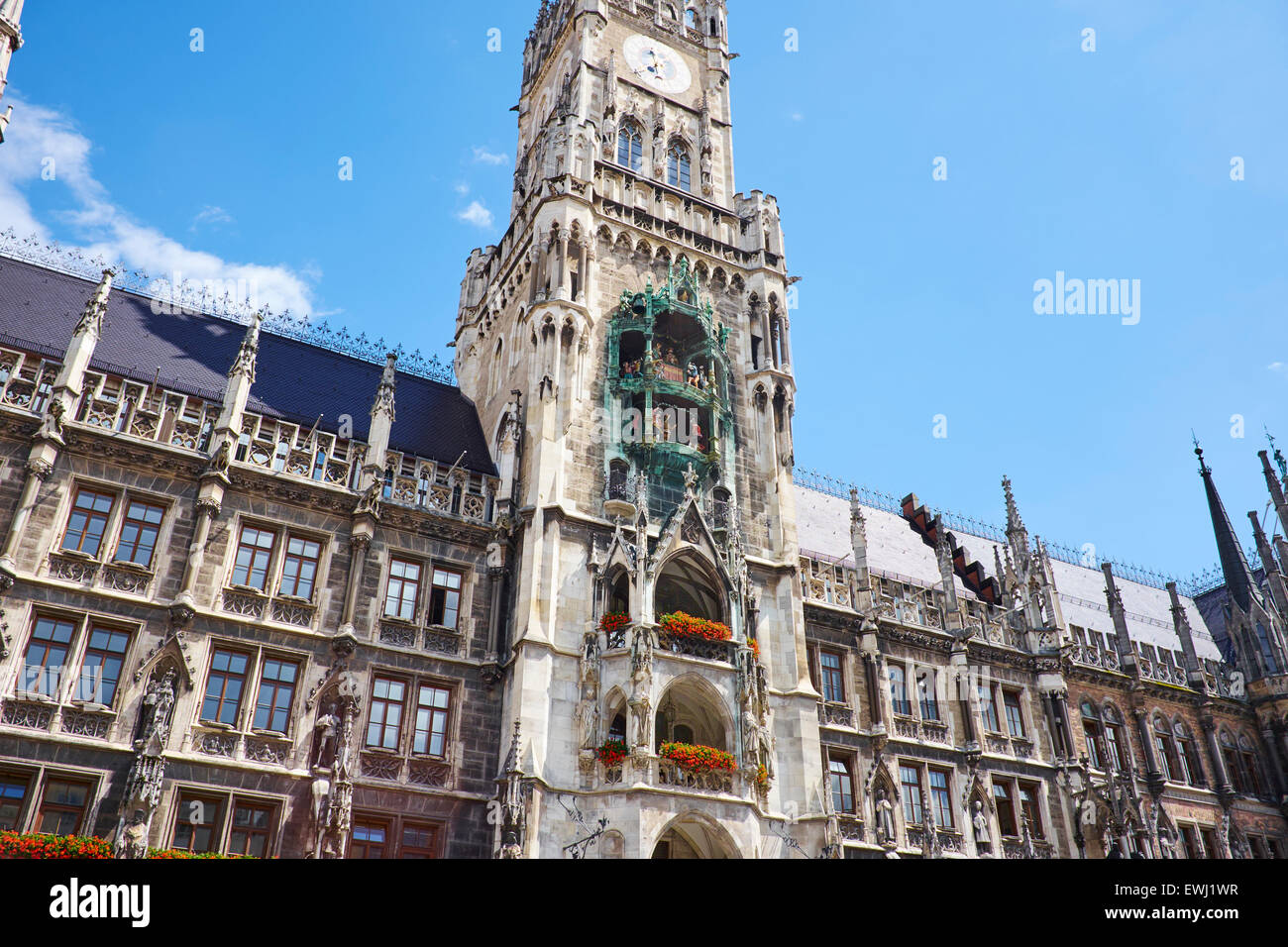 Neues Rathaus, Neustadt Halle Marienplatz Main Quadrat Bayern München Stockfoto