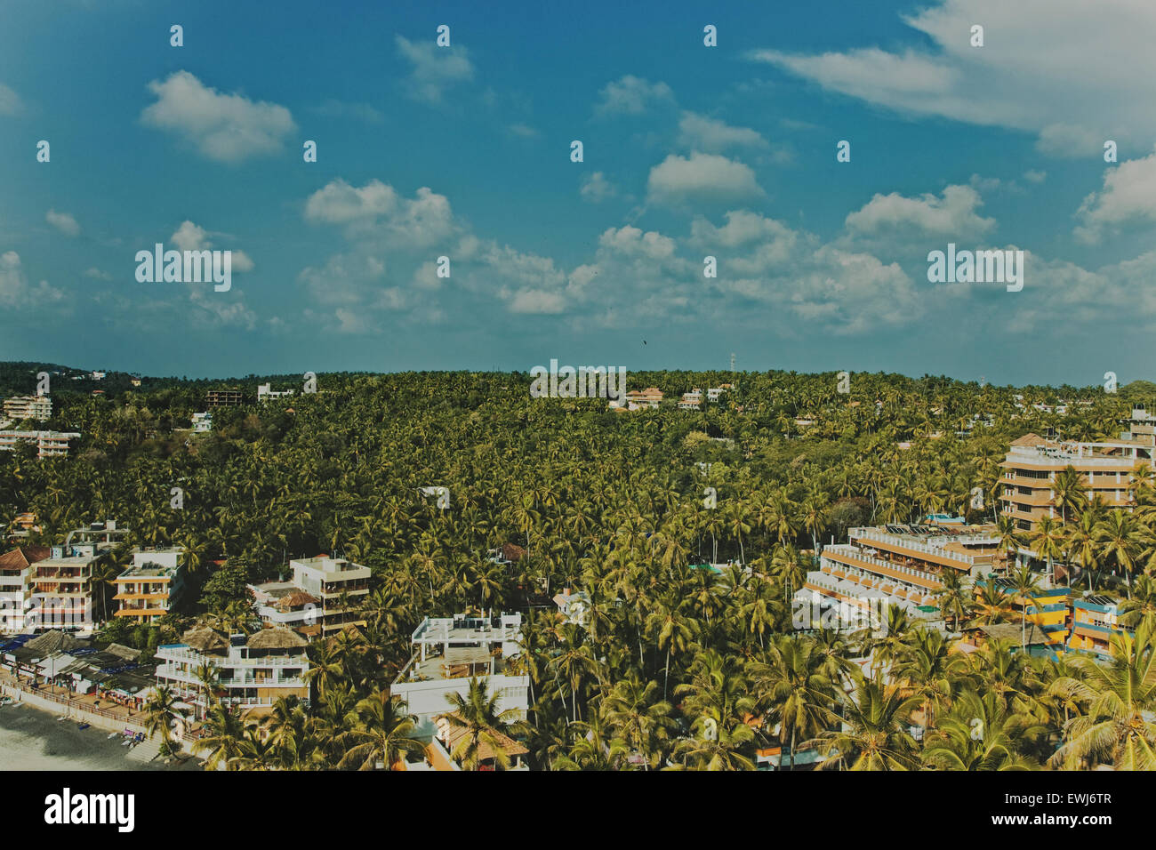 Blick von der Spitze von Kovalam. Kerala, Indien Stockfoto