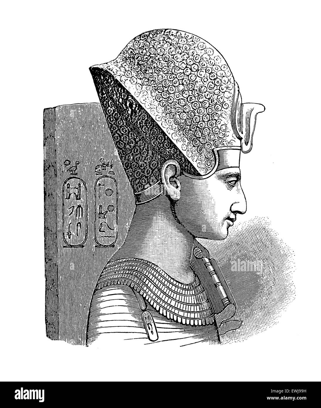 Antikes Ägypten - Porträt des Pharao Ramses II., er wird oft als die größte, berühmteste und mächtigste Pharao des ägyptischen Reiches Stockfoto