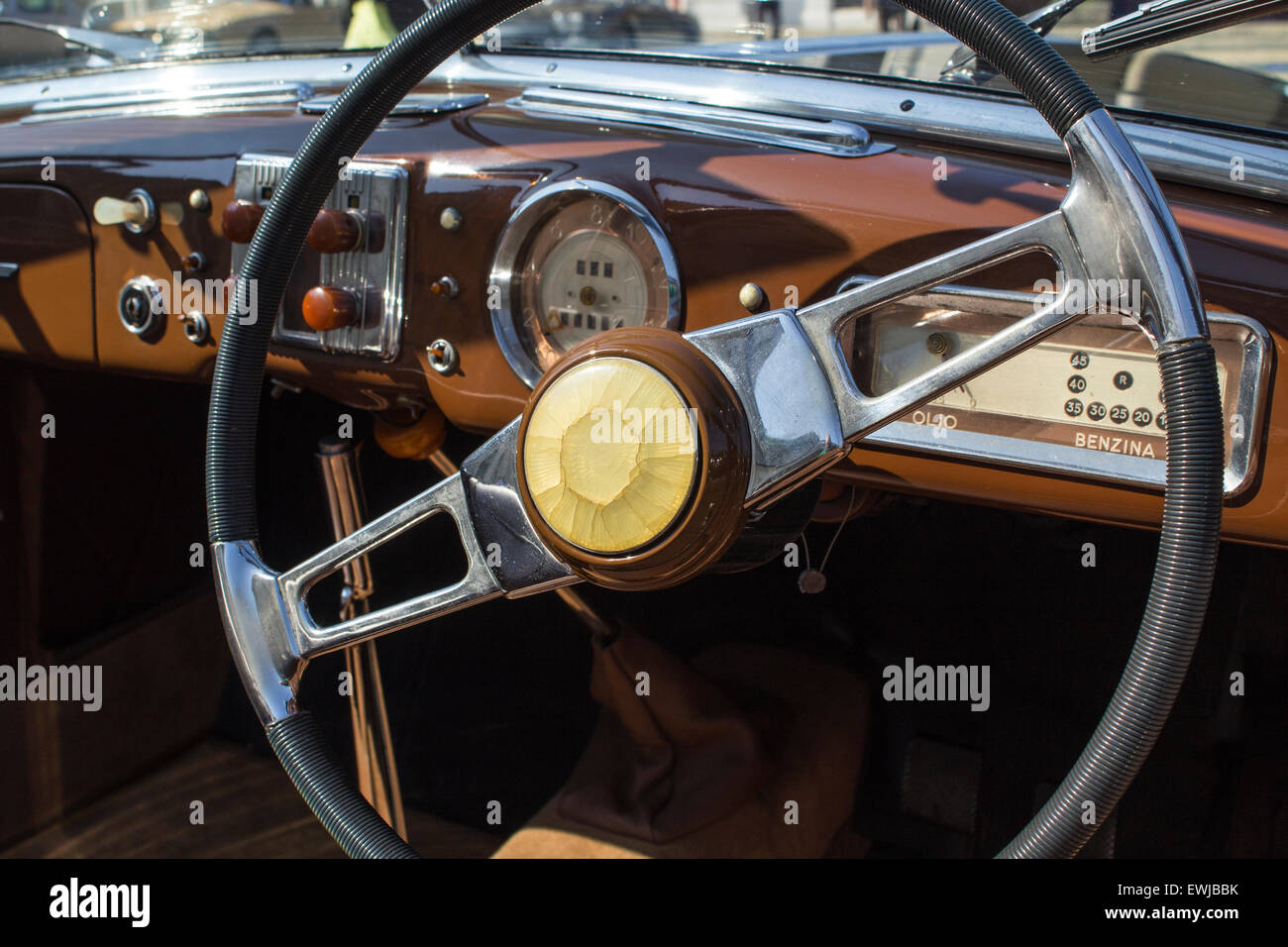 Lancia Aprilia Pininfarina (Jahr: 1949), steerin Rad-Ansicht Stockfoto