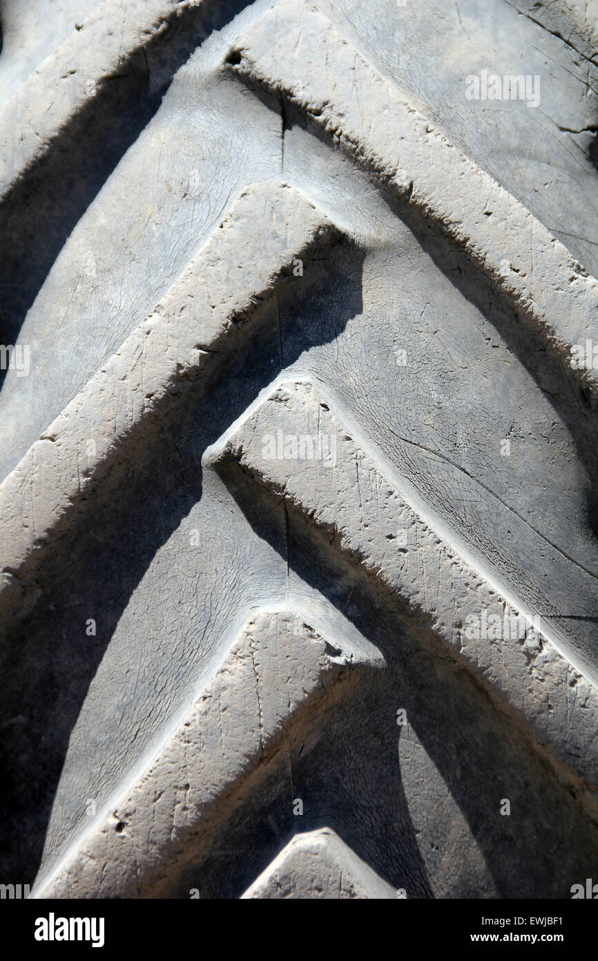 Detailansicht auf die LKW-Reifen Stockfoto