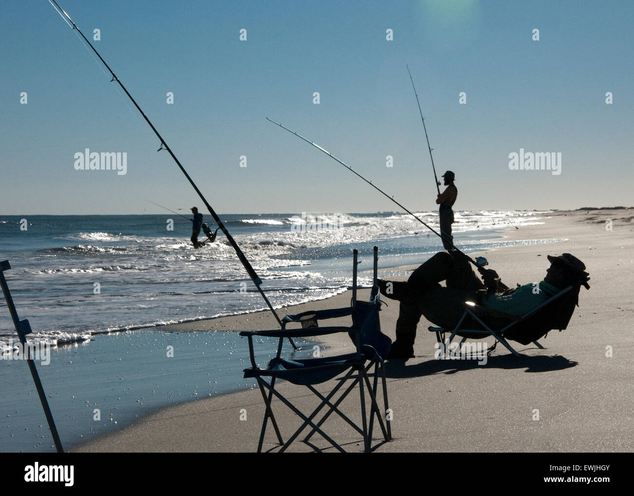 Angeln die Outer Banks von North Carolina Stockfoto