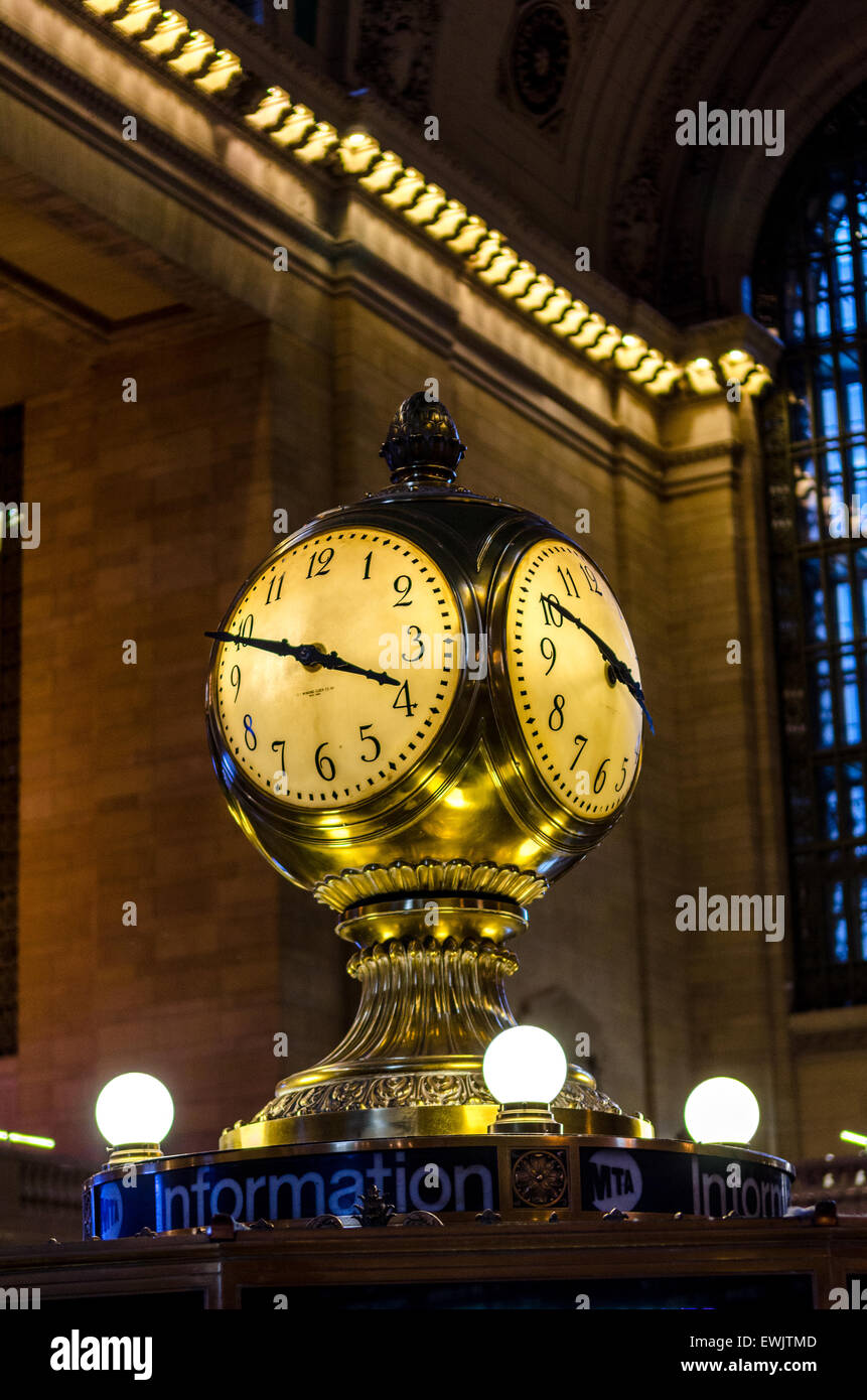 Uhr in der Haupthalle der Grand Central Station in Manhattan, New York city Stockfoto