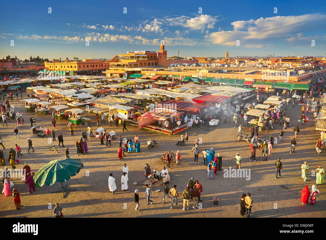 Djemaa el-Fna-Platz, Marrakech Medina, Marokko, Afrika Stockfoto