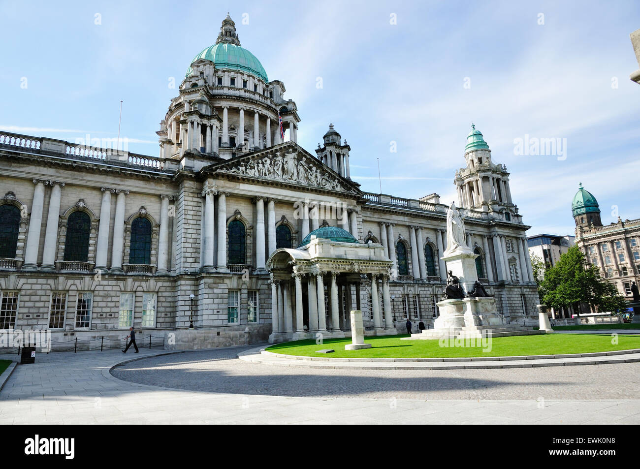 Der Belfast City Hall ist das bürgerliche Gebäude von Belfast City Council. Das Hotel liegt in Donegall Square, Belfast, Nordirland. UK Stockfoto