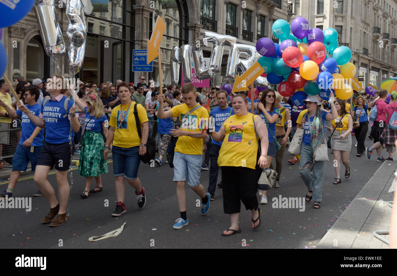 London, UK. 27. Juni 2015. Pride in London Parade Credit: Pmgimaging/Alamy Live-Nachrichten Stockfoto