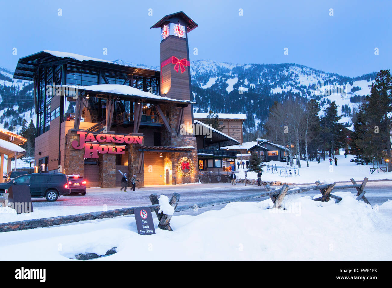 Weihnachten in Jackson Hole, Wyoming Stockfoto
