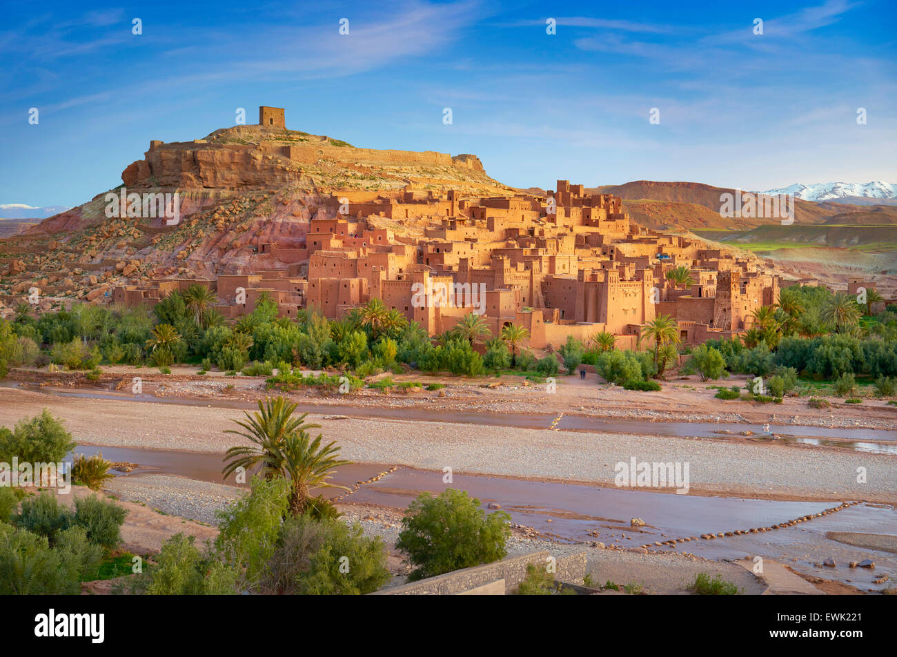 Ansicht von Ait Benhaddou Kasbah, Marokko, Afrika Stockfoto