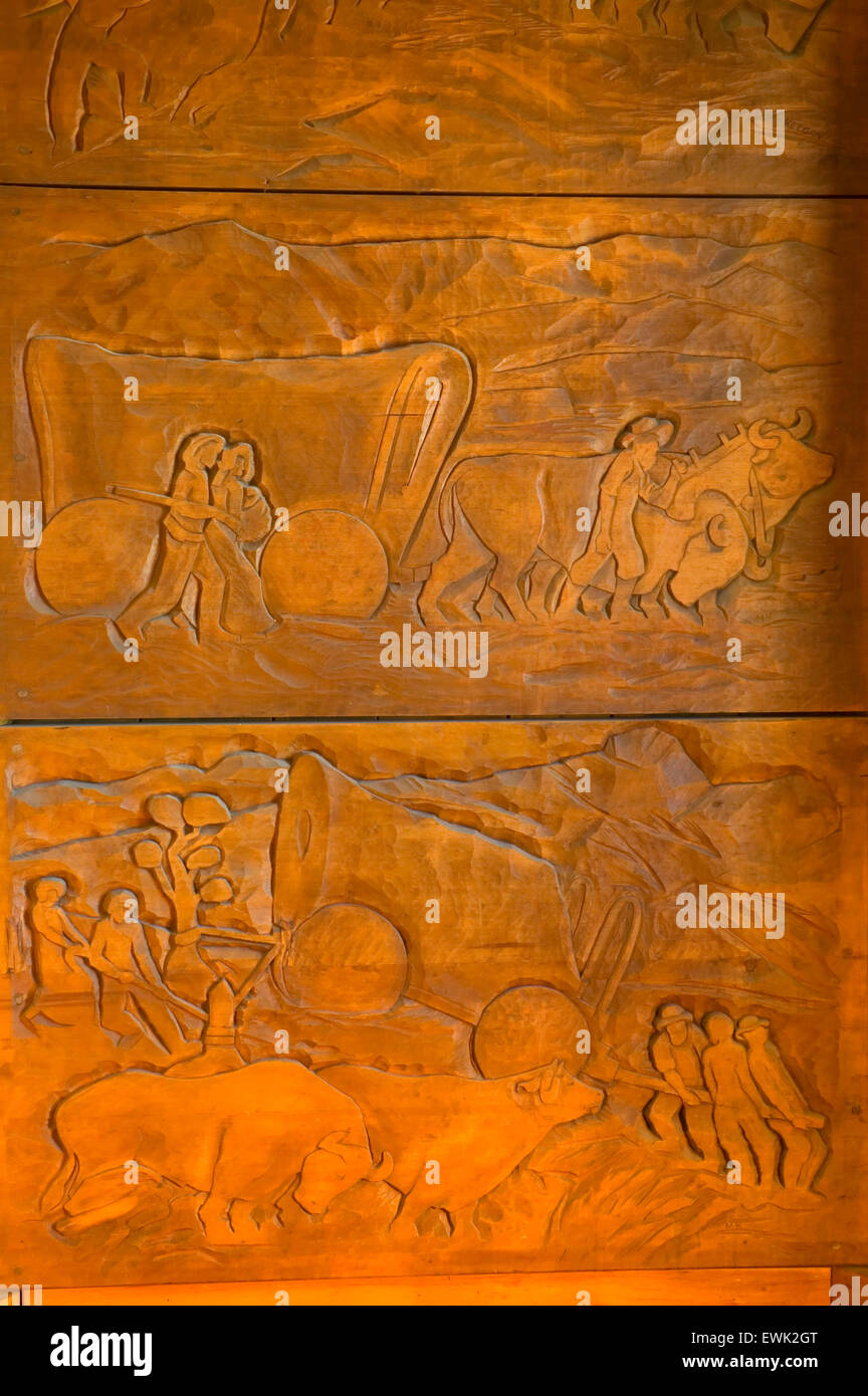 Timberline Lodge schnitzen, Mt Hood National Forest, Mount Hood National Scenic Byway, Oregon Stockfoto