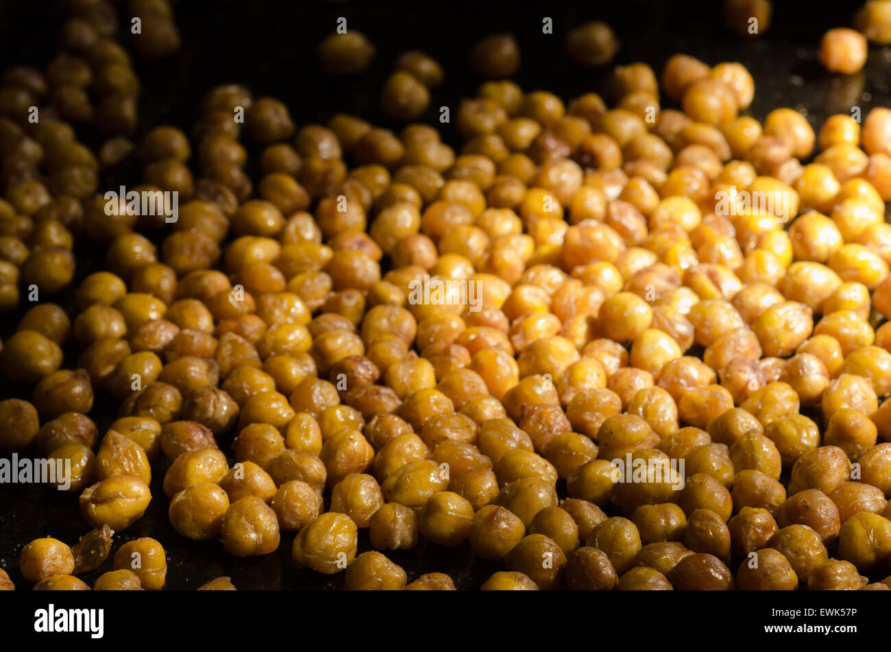 Closeup, Knusprige geröstete Kichererbsen - Kichererbsen Stockfoto