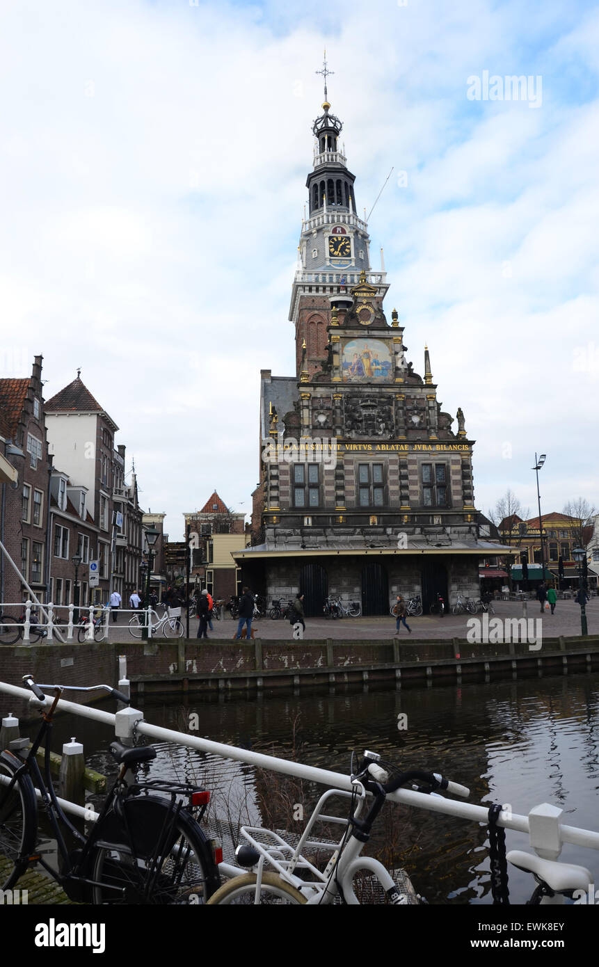 malerischen Stadtzentrum Alkmaar, Niederlande Europa Stockfoto