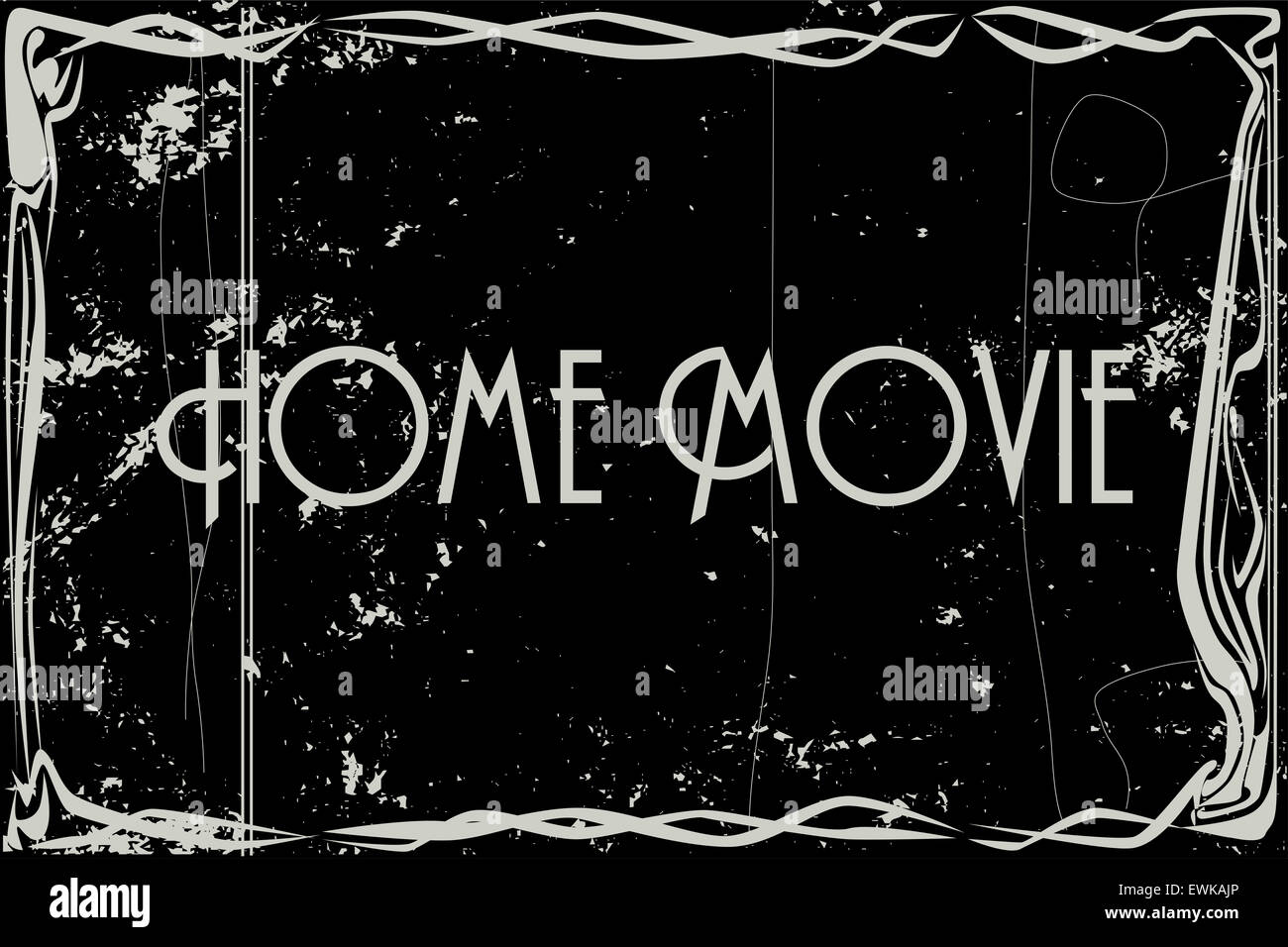 schwere Grunge Stummfilm Rahmen mit Text Home Movie Stockfoto