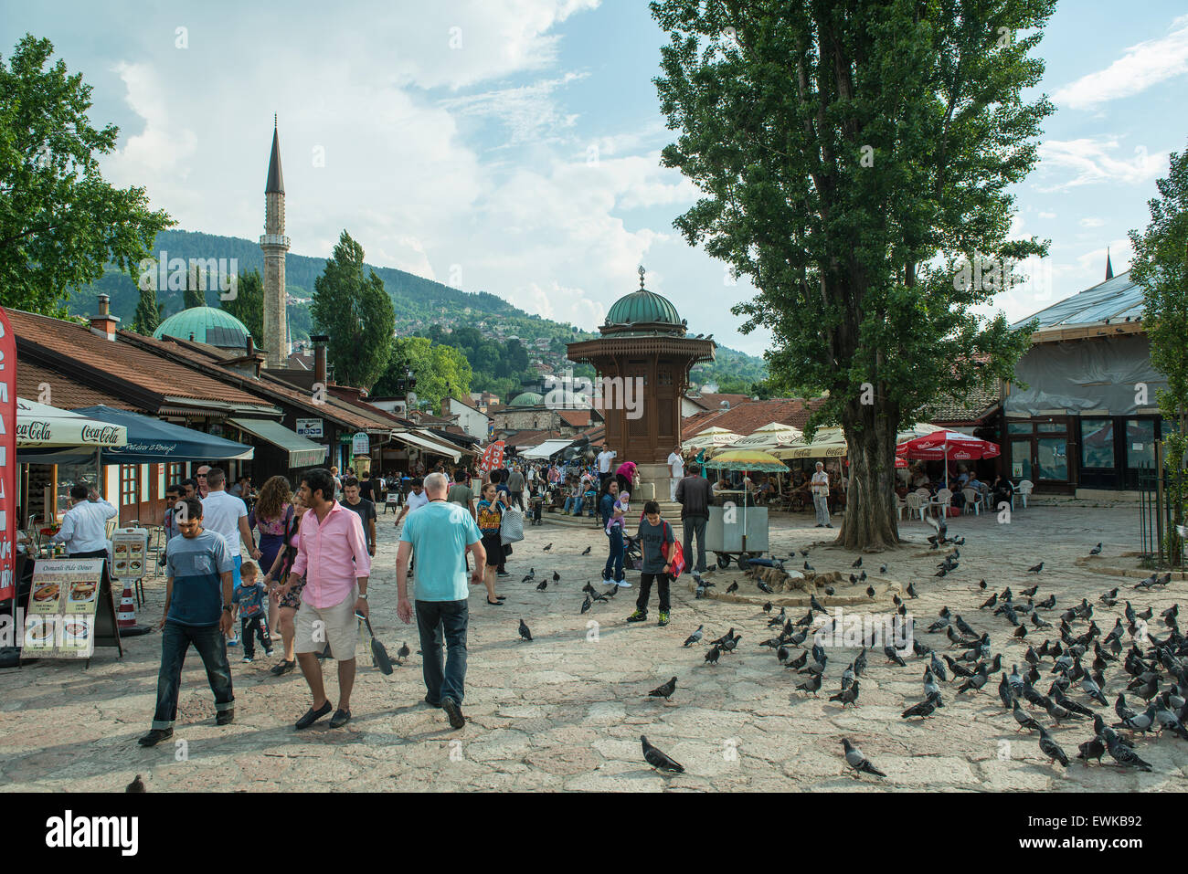 Die Straßen in Sarajevo Stockfoto