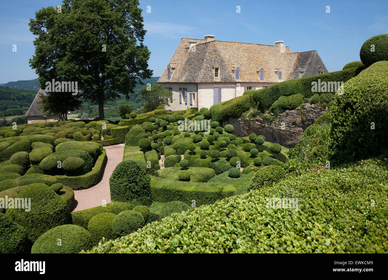 Gärten Marqueyssac Dordogne Frankreich Stockfoto