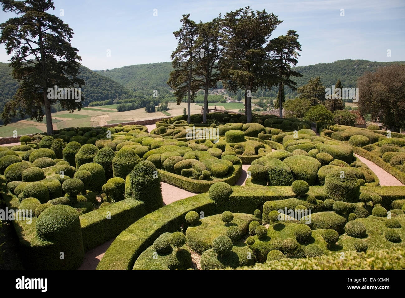 Gärten Marqueyssac Dordogne Frankreich Stockfoto