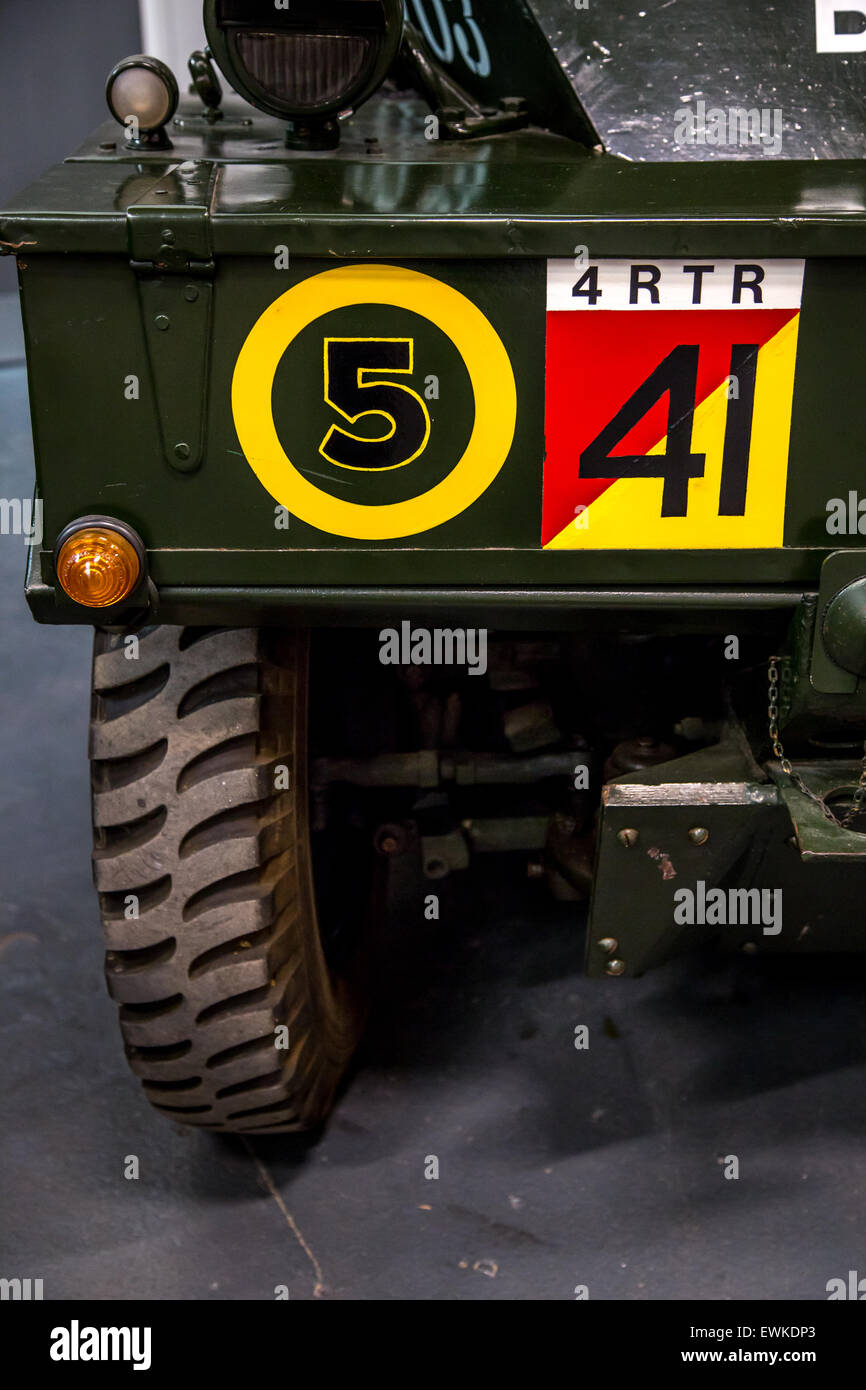 Militärische Abzeichen auf ein Militärfahrzeug Stockfoto