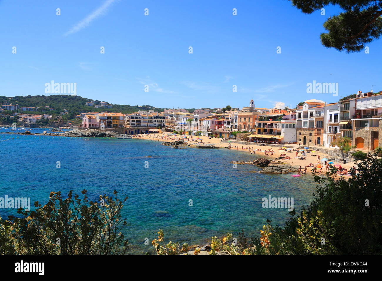 Calella de Palafrugell Strand, Costa Brava, Katalonien, Spanien, Europa Stockfoto