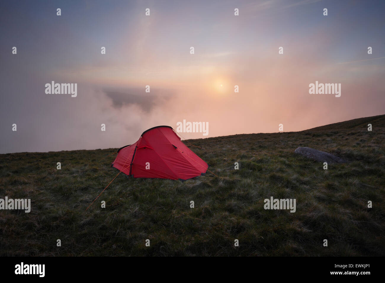 Wildes Campen. Brecon Beacons National Park. Wales. VEREINIGTES KÖNIGREICH. Stockfoto