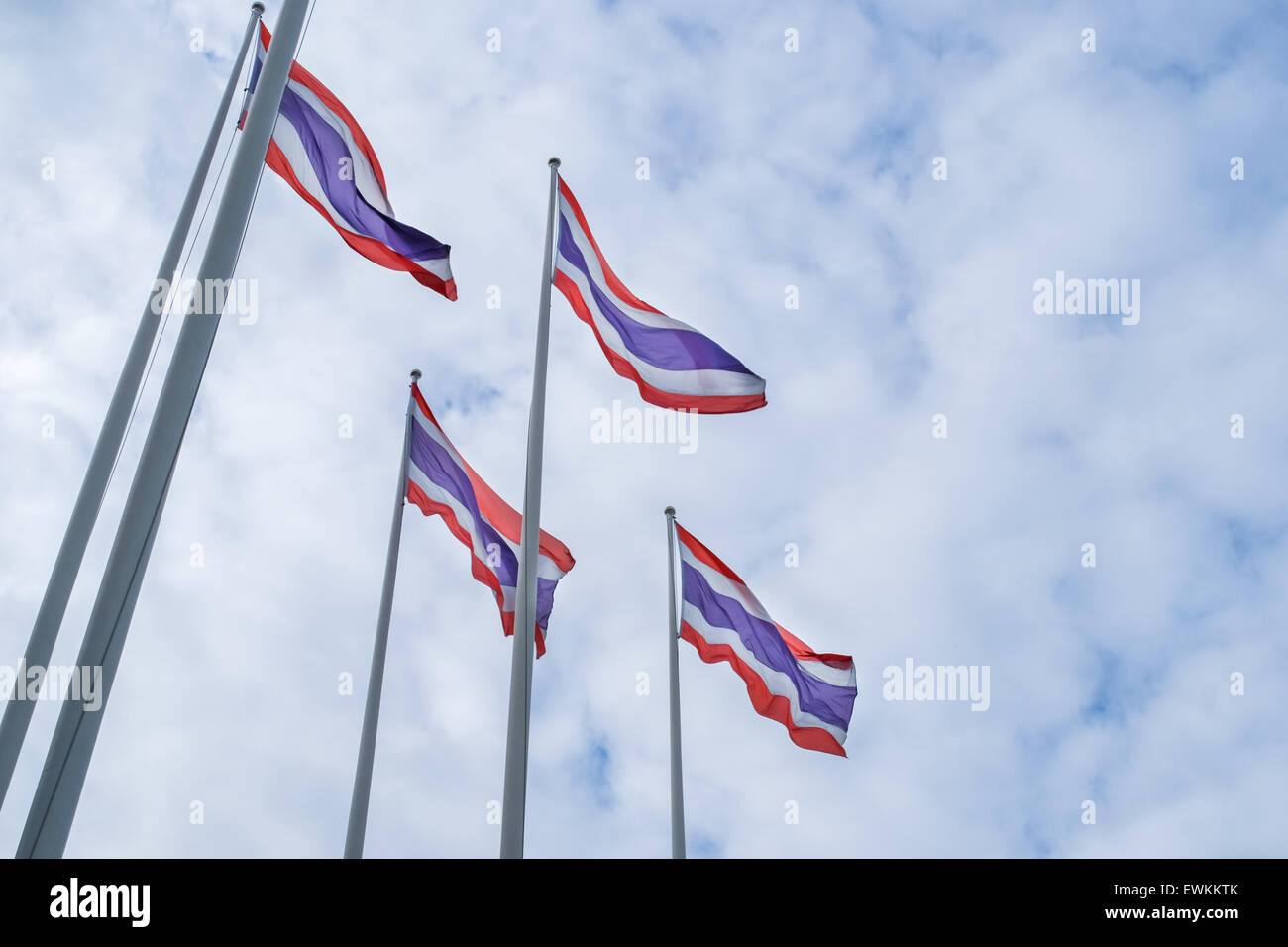 Gruppe von Thai Flags Stockfoto