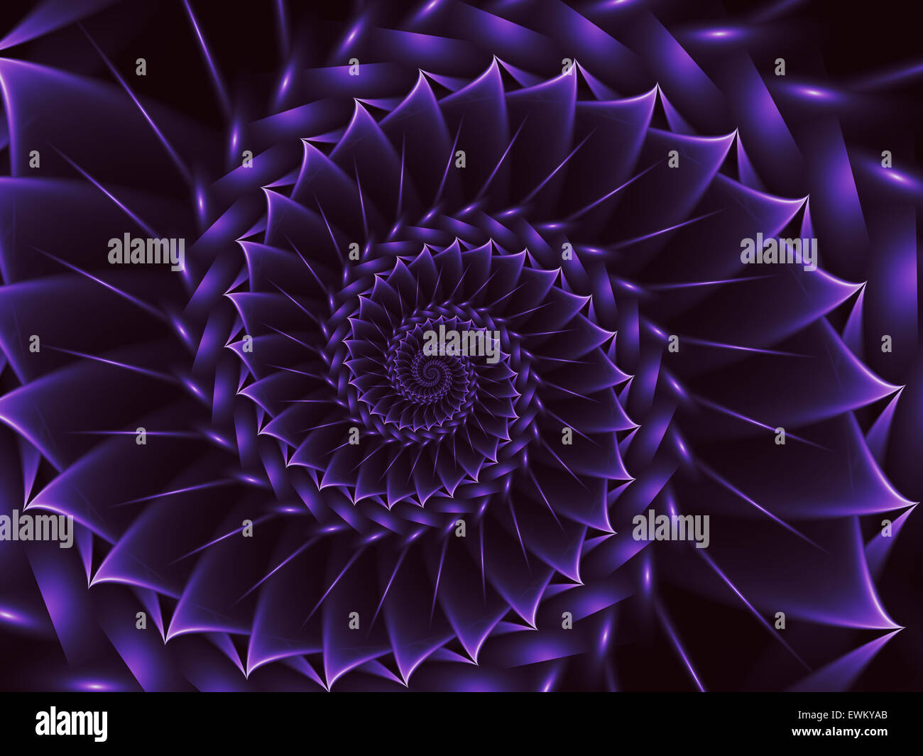 Abstrakt lila Spirale Fraktale Hintergrund Stockfoto