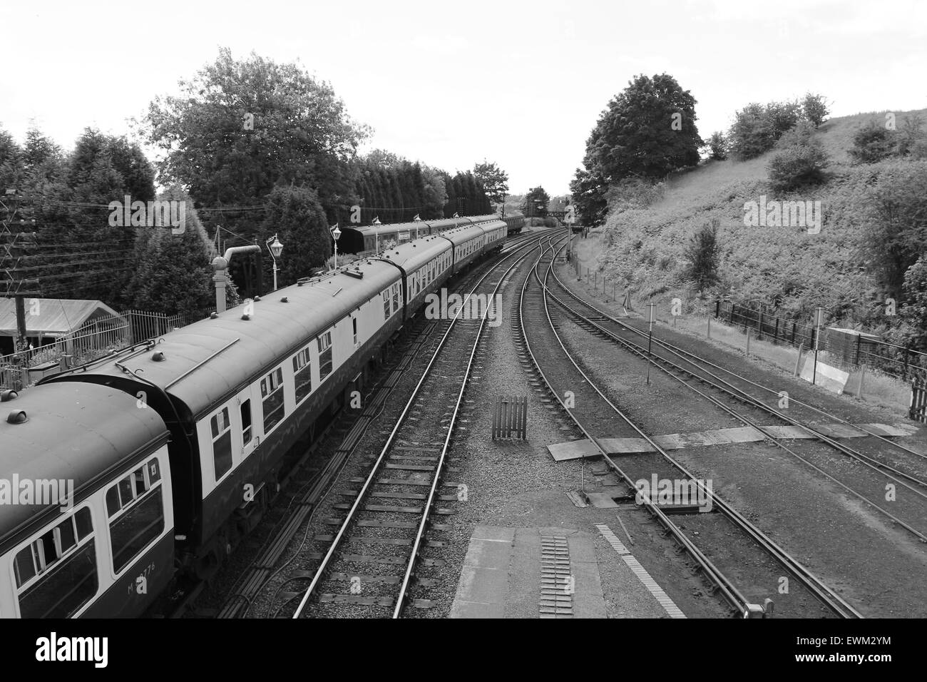 Severn Valley Steam Railway 1940 Wochenende mock ww2 Schlachten, Dampfeisenbahn, Ausstellungen, Unterhaltung, herrliche Landschaft Stockfoto