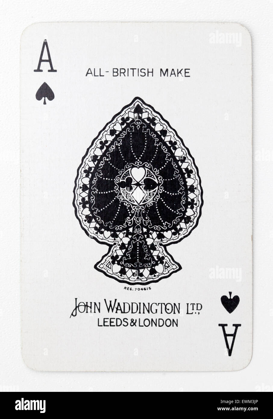 Ass Spielkarten von Waddingtons Stockfoto