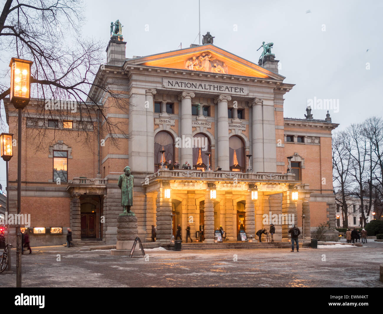 Nationaltheater Oslo eine Winter-Nachmittag Stockfoto