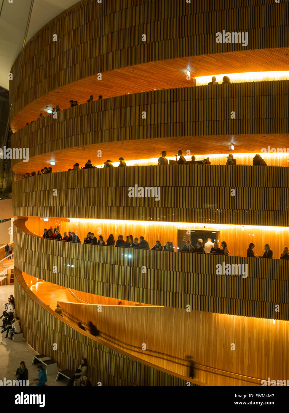 Oslo Opernhaus Interieur in einem Messetag Stockfoto