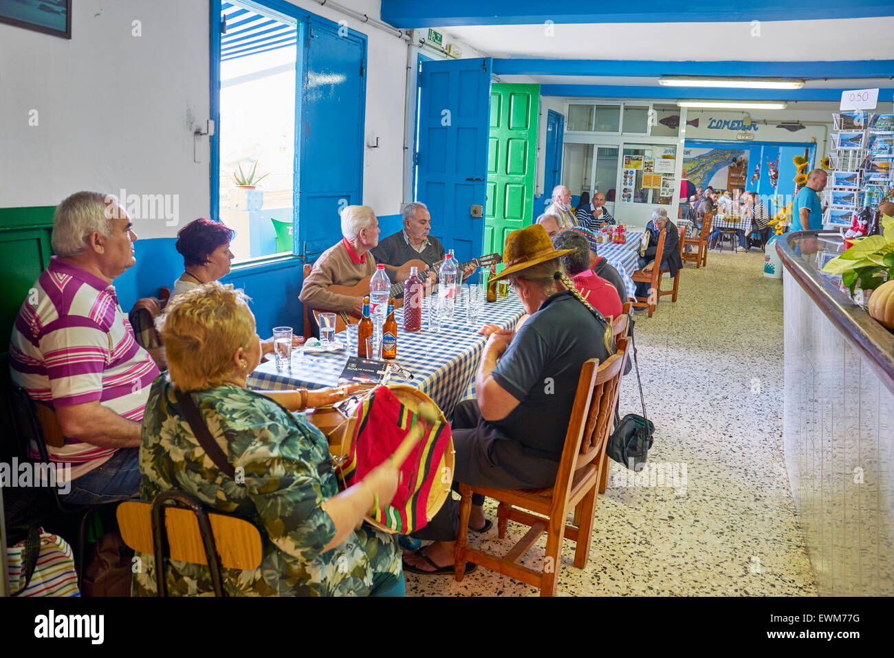 Lokalen Orchester bei Casa Africa Restaurant, Taganana, Teneriffa, Kanarische Inseln, Spanien Stockfoto