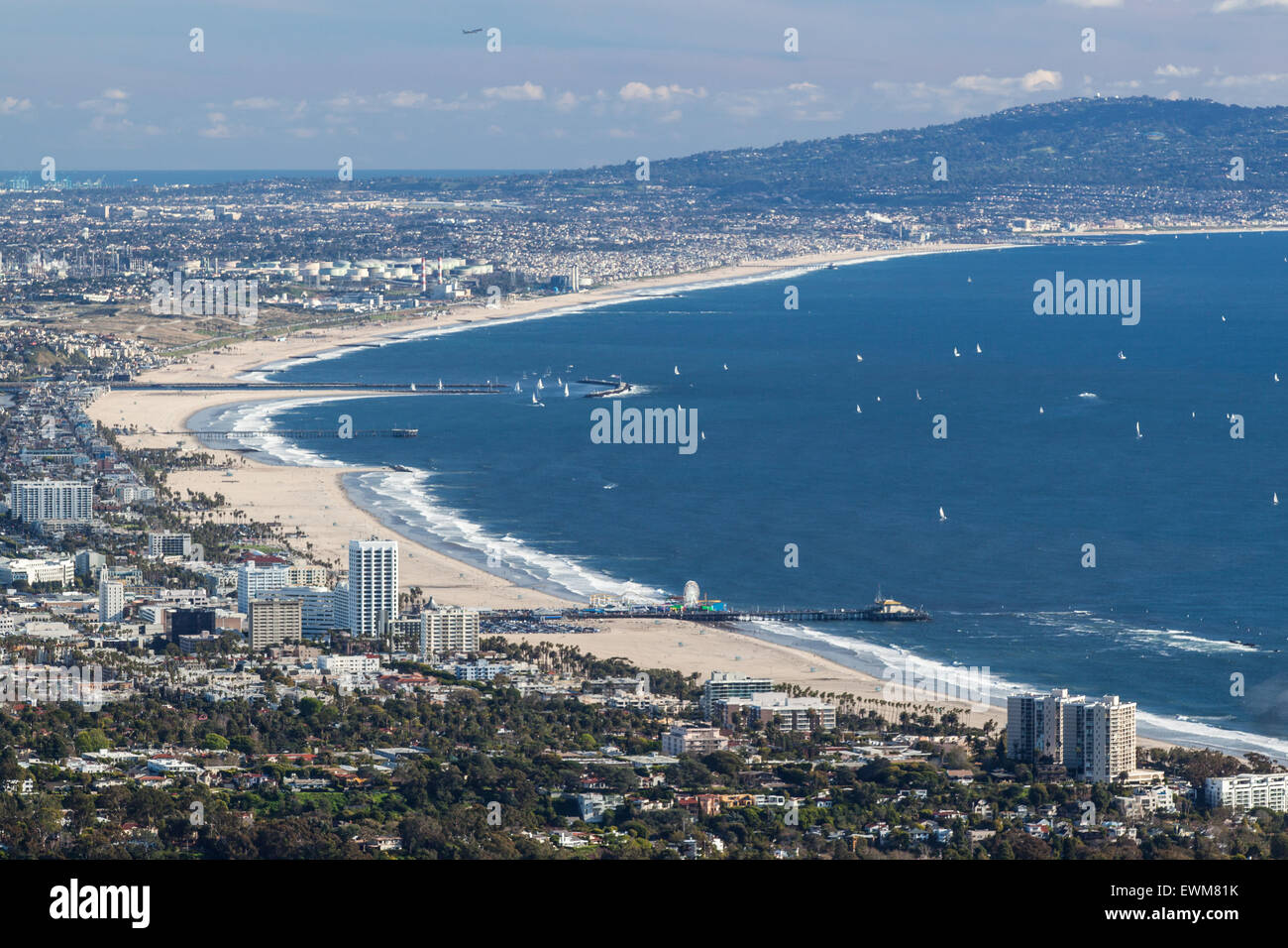 Ein Blick auf West Los Angeles, Santa Monica und Venice Beach vor der Bucht  von Santa Monica Stockfotografie - Alamy