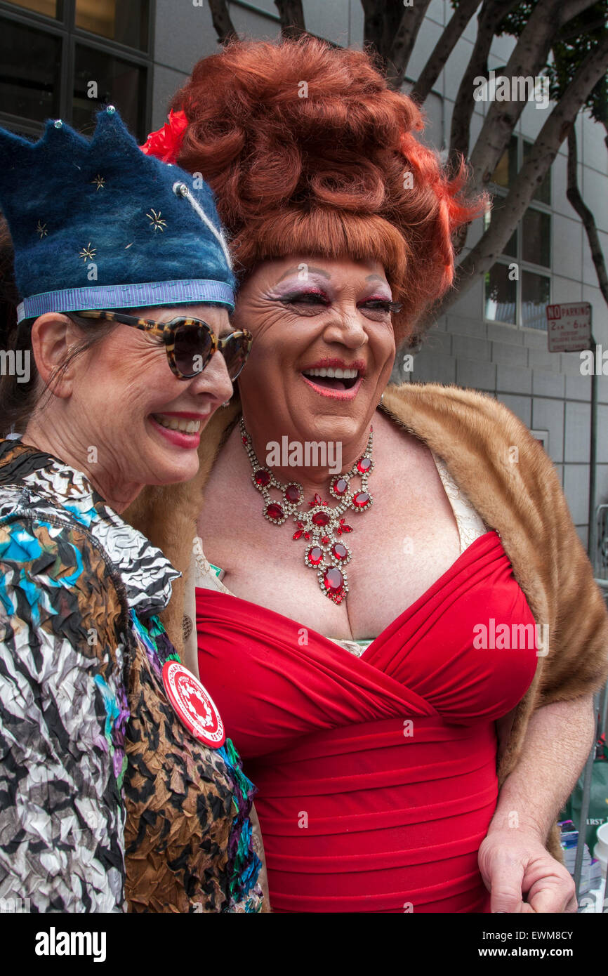 Bilder aus der Gay Pride Parade in San Francisco, Kalifornien. Stockfoto
