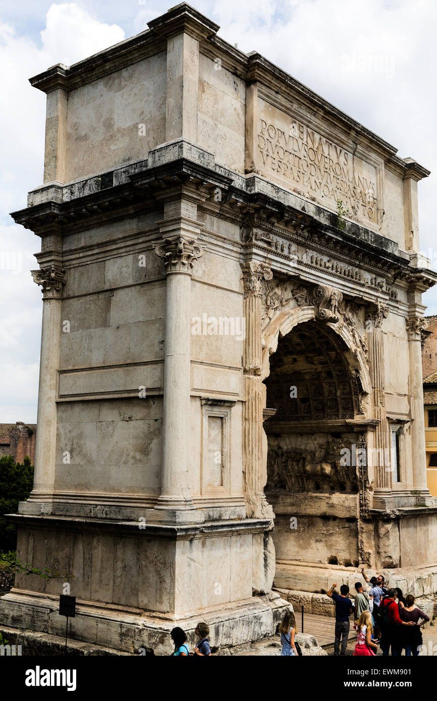 Bogen von Titus im Forum Bezirk von Rom Stockfoto
