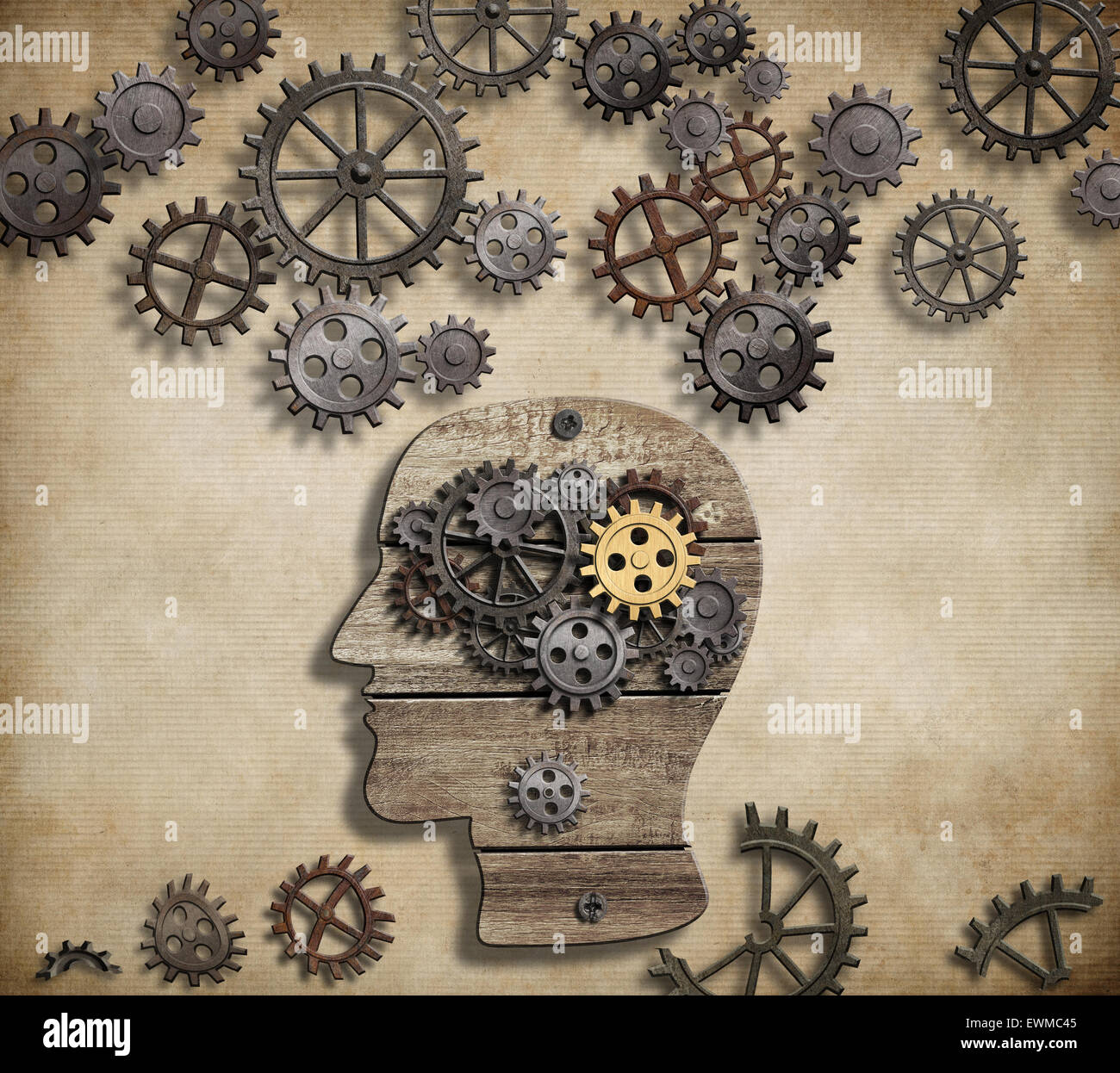 Gehirn geistige Aktivität, Psychologie, Erfindung und Idee Konzept Stockfoto