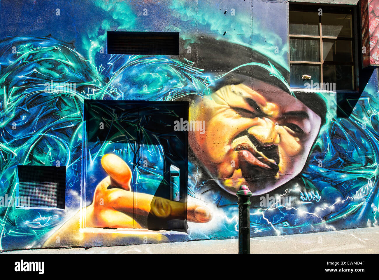 Australien, Melbourne, Graffiti Wandmalereien in der berühmten Hosier Lane im Zentrum Stadt Stockfoto