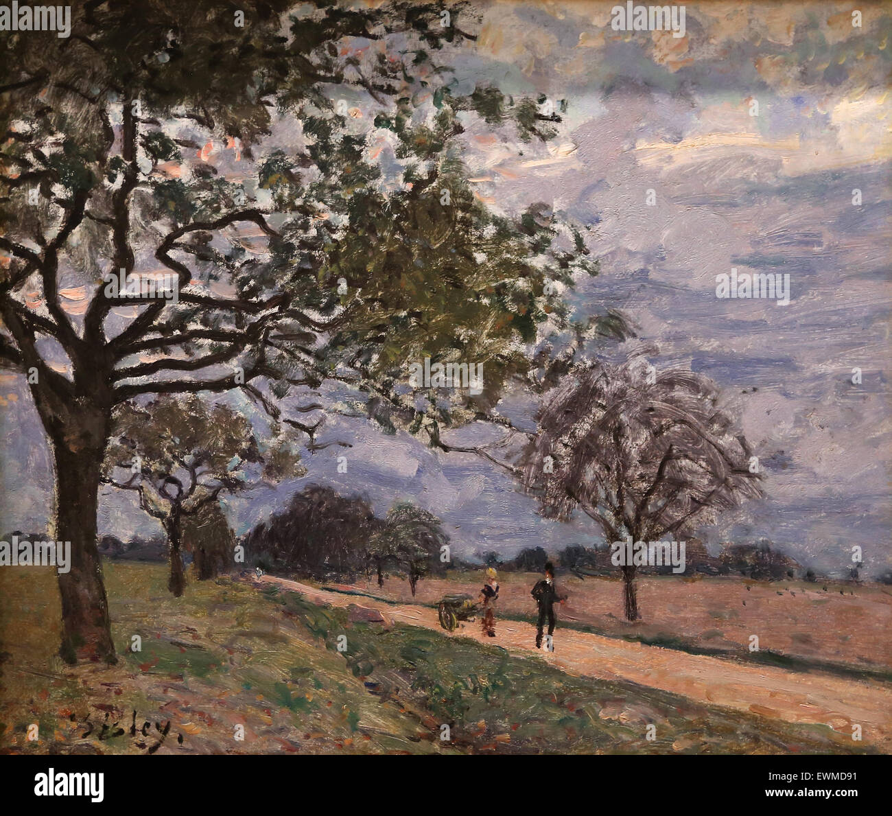 Alfred Sisley (1839-1899). Französischer Maler. Die Straße von Versailles nach Louveciennes. Probaby, 1879. Öl auf Leinwand. Stockfoto