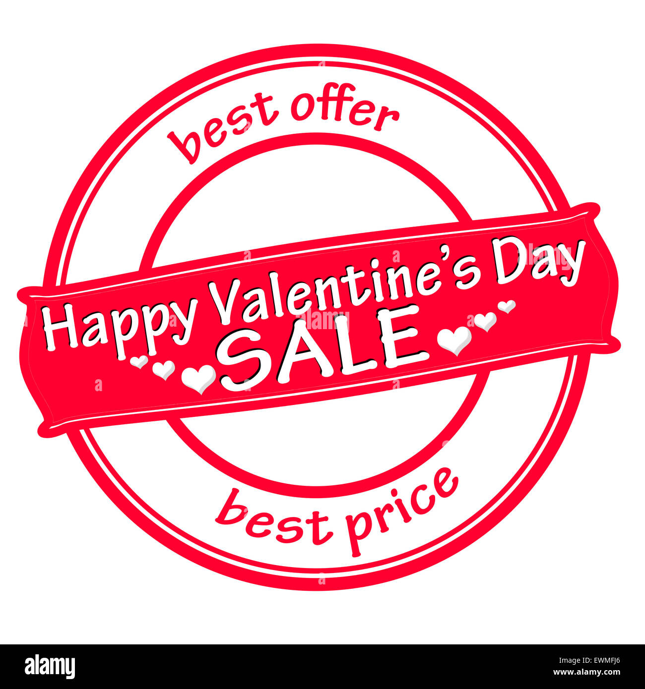 Stempel mit Text happy Valentine Tagesverkauf innen, Abbildung Stockfoto