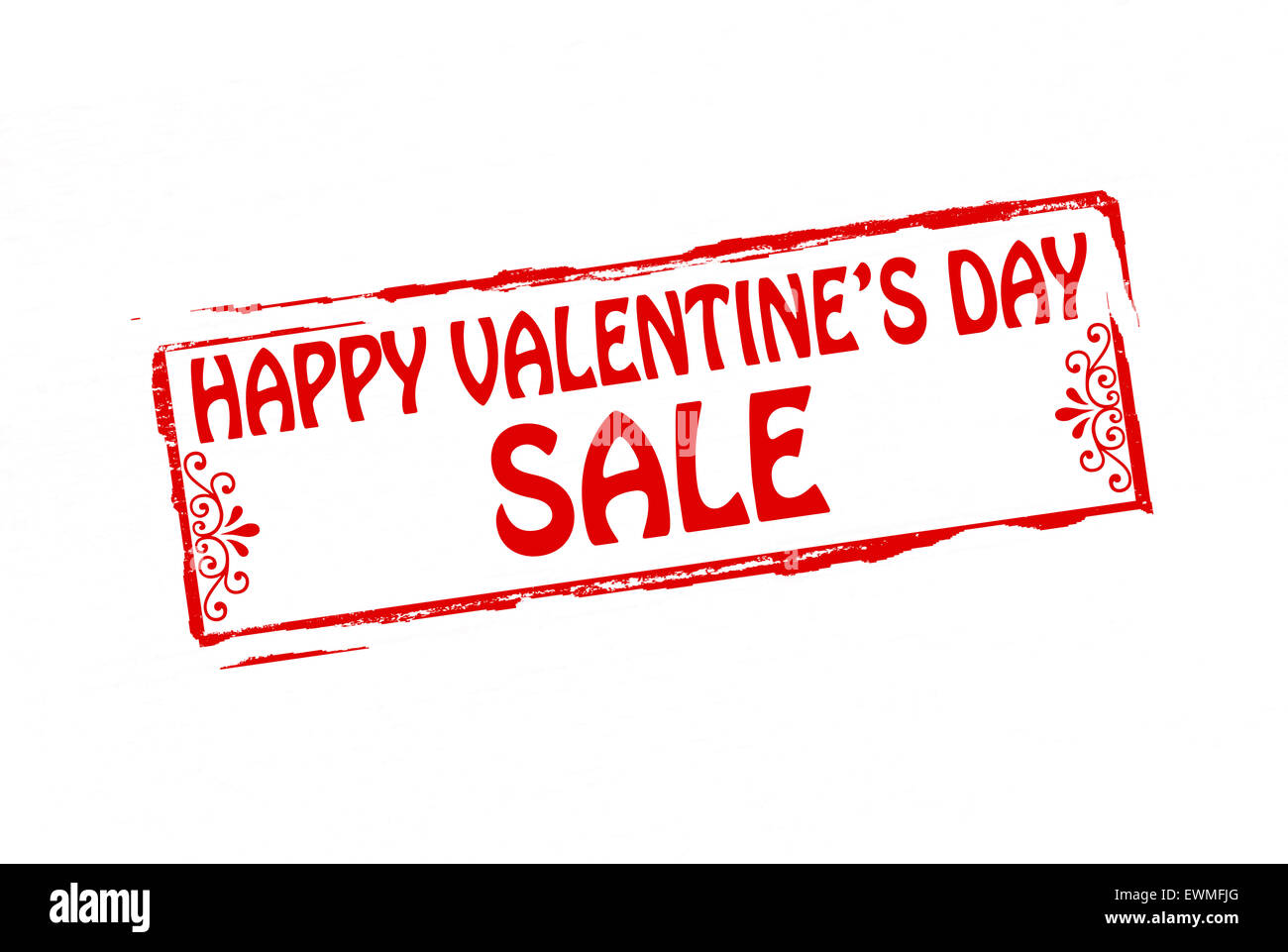 Stempel mit Text happy Valentine Tagesverkauf innen, Abbildung Stockfoto