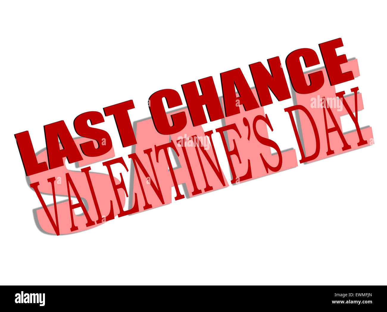 Stempel mit Text Valentine Tag Verkauf letzte Chance in Abbildung Stockfoto