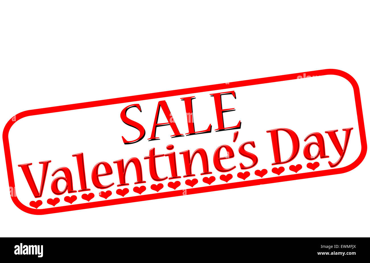 Stempel mit Text Valentine Tagesverkauf innen, Abbildung Stockfoto