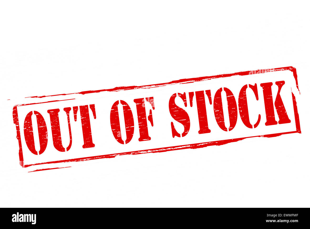 Stempel mit Text nicht vorrätig in Abbildung Stockfoto